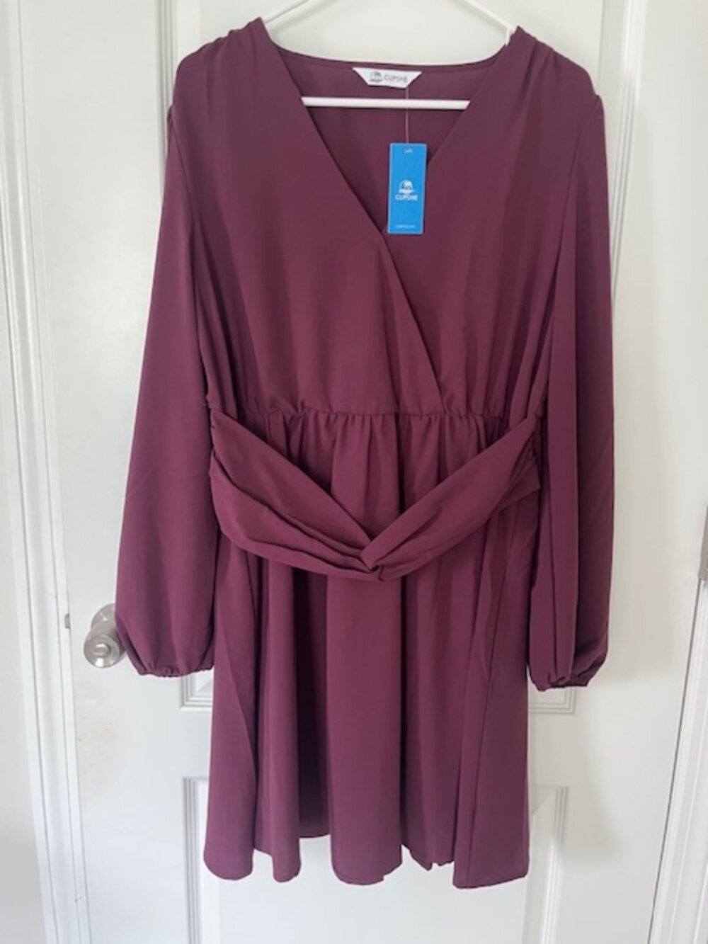 CUPSHE purple mini dress, long sleeve size XL, new with tags, never worn